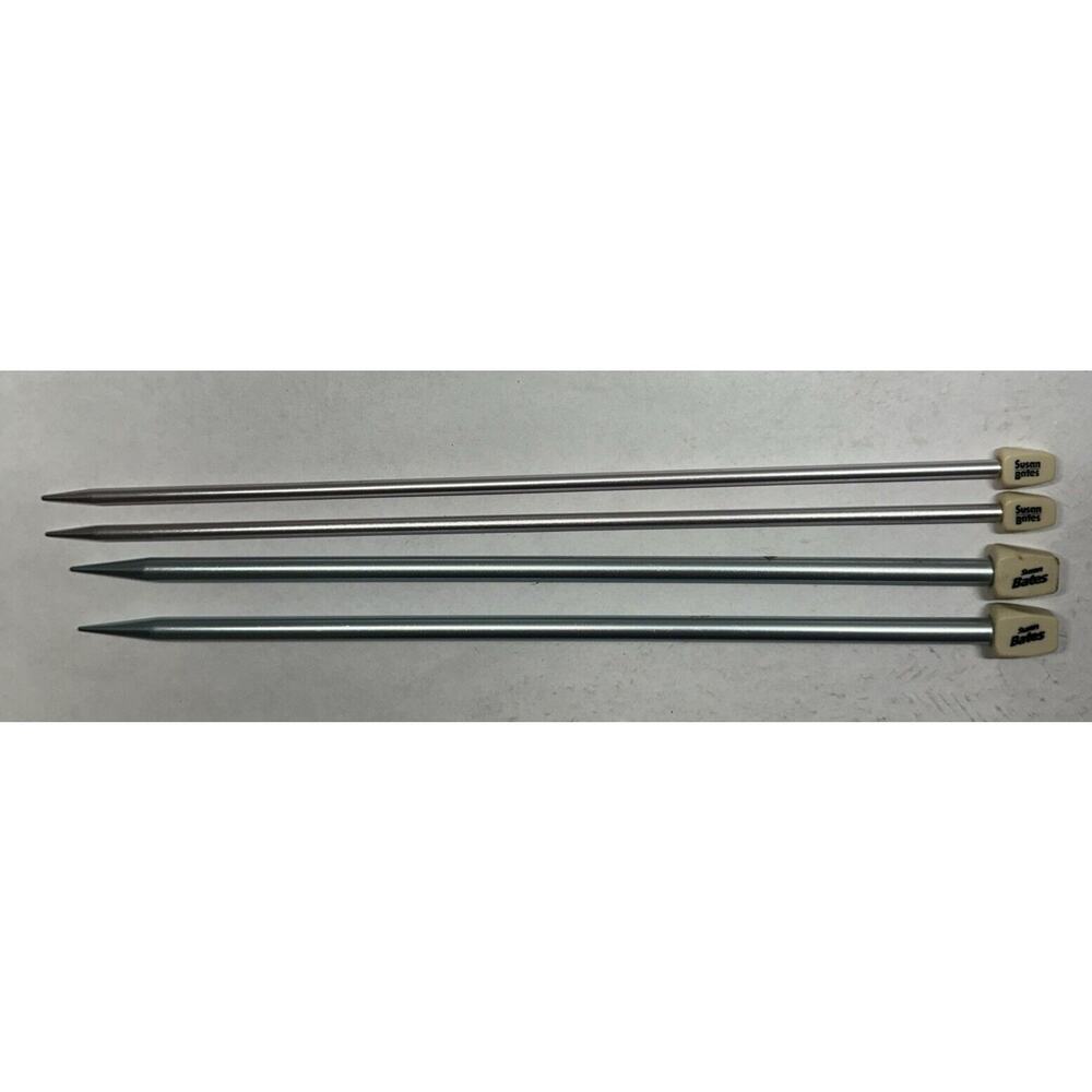 Lot of 4 SusanBates Silvalume SingleKnitting Needles 13 and 10 and a 9.0/6.0mm